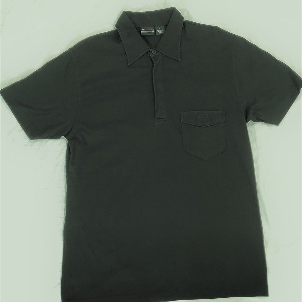 Men's Guess Polo w/Pocket - 100% Cotton - Size L